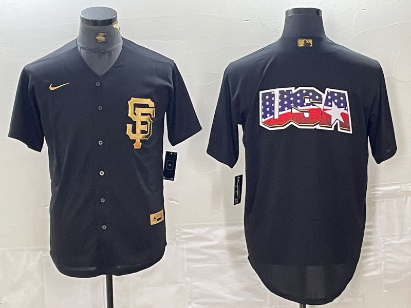 Men San Francisco Giants Blank Black gold 4 th generation Nike 2024 MLB Jersey style 2